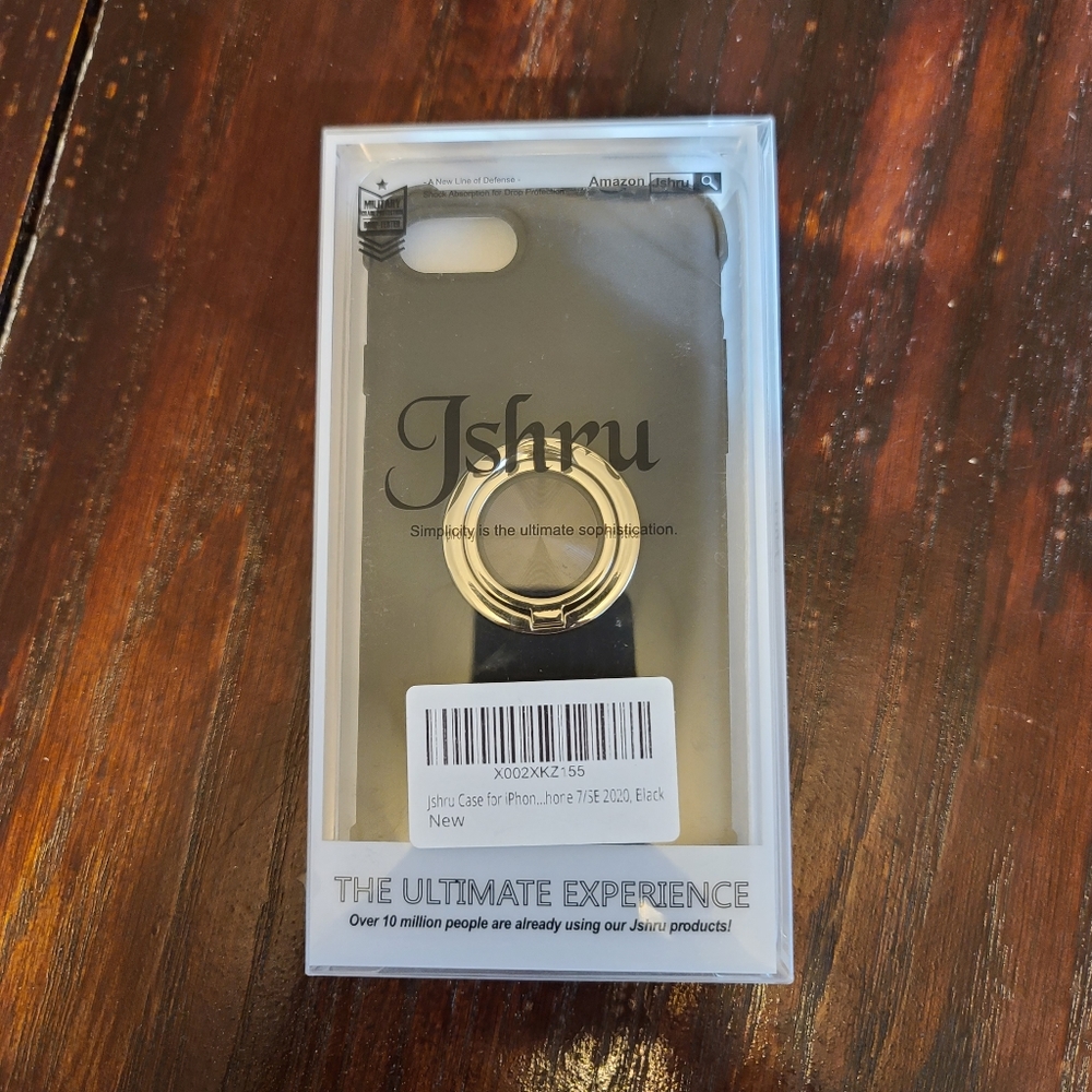 Apple Iphone 7/SE 2020 Hard Case with Ring Stand - Black (NWT)